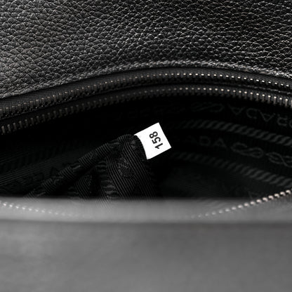 Prada Metallic Vitello Daino Top Handle Tote Cromo 7 of 11
