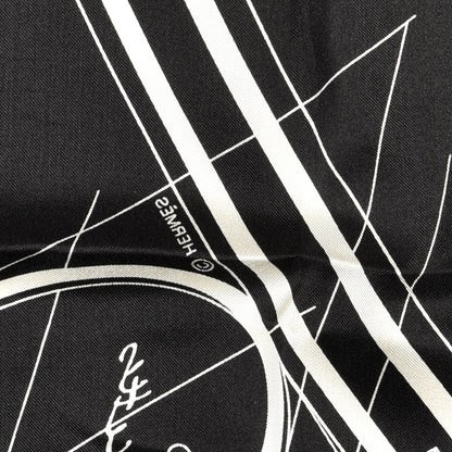 Hermes Silk Carre Geant Summer Petit Duc Scarf 140 Black White 2 of 3