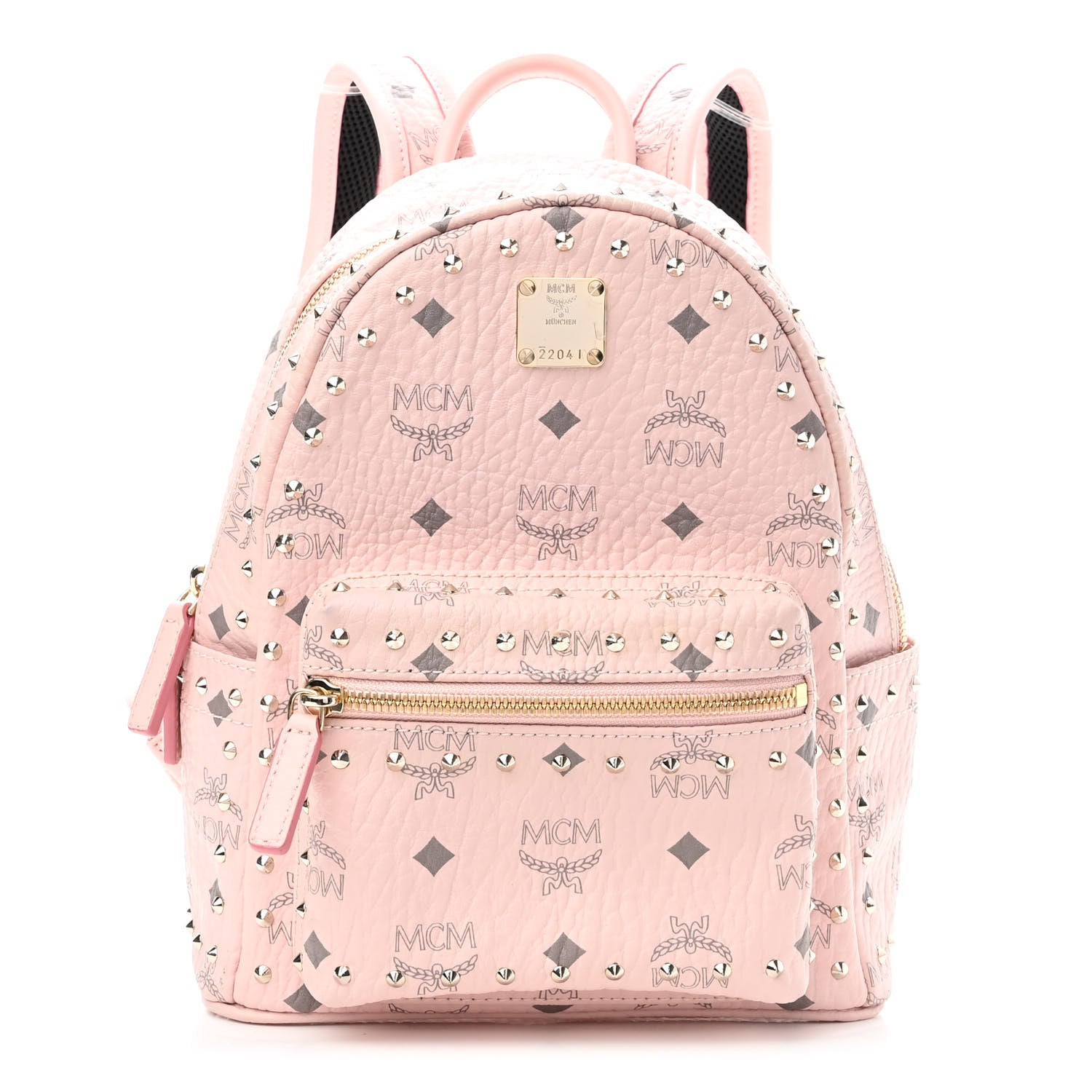 MCM Visetos Outline Stud Mini Stark Backpack Soft Pink 1 of 8