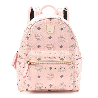 MCM Visetos Outline Stud Mini Stark Backpack Soft Pink 1 of 8