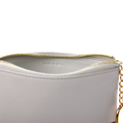Celine Lambskin Bi-Color Solo Coin Card Case White Red 6 of 9