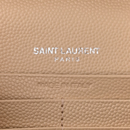 Saint Laurent Grain De Poudre Matelasse Chevron Monogram Chain Wallet Nude Powder 6 of 10