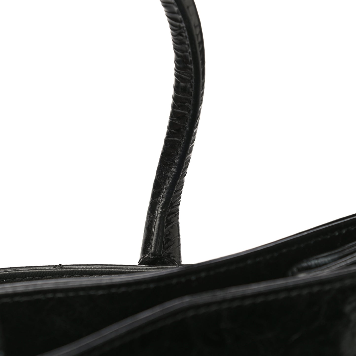 Glazed Calfskin Quilted Large New Portobello Tote Black