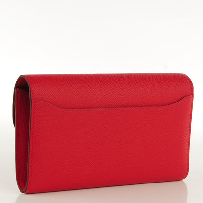 Hermes Epsom Constance Long Wallet Rouge Casaque 5 of 11