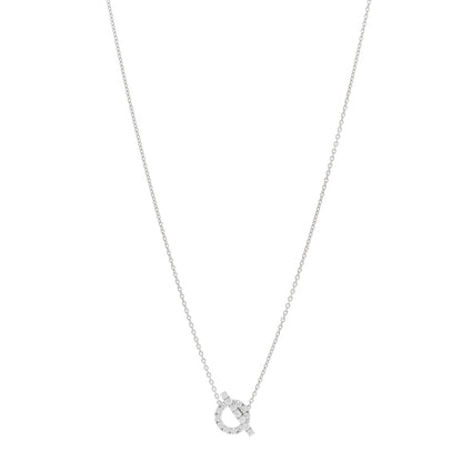 Hermes 18K White Gold Diamond Finesse Pendant Necklace 1 of 6