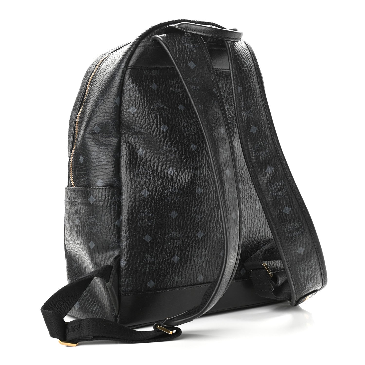 MCM Visetos Medium Stark Logo Stripe Backpack Black Red 2 of 18