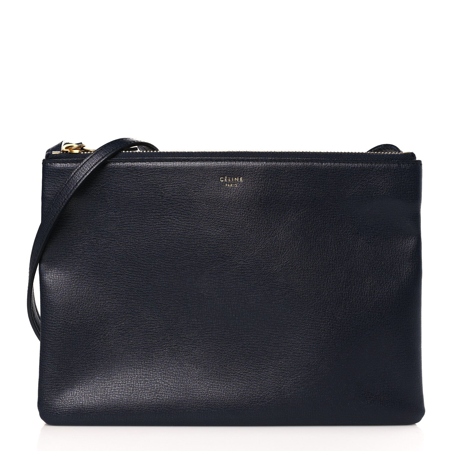 Celine Lambskin Large Trio Crossbody Bag Navy Blue 1 of 10