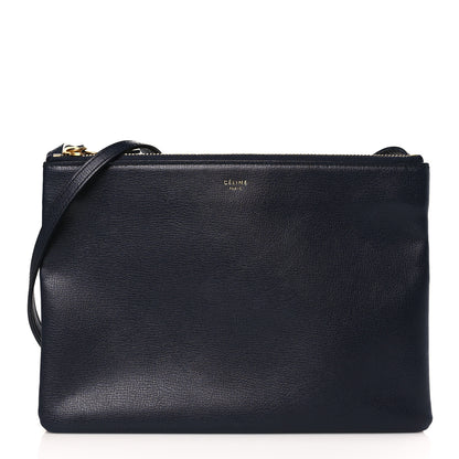Celine Lambskin Large Trio Crossbody Bag Navy Blue 1 of 10