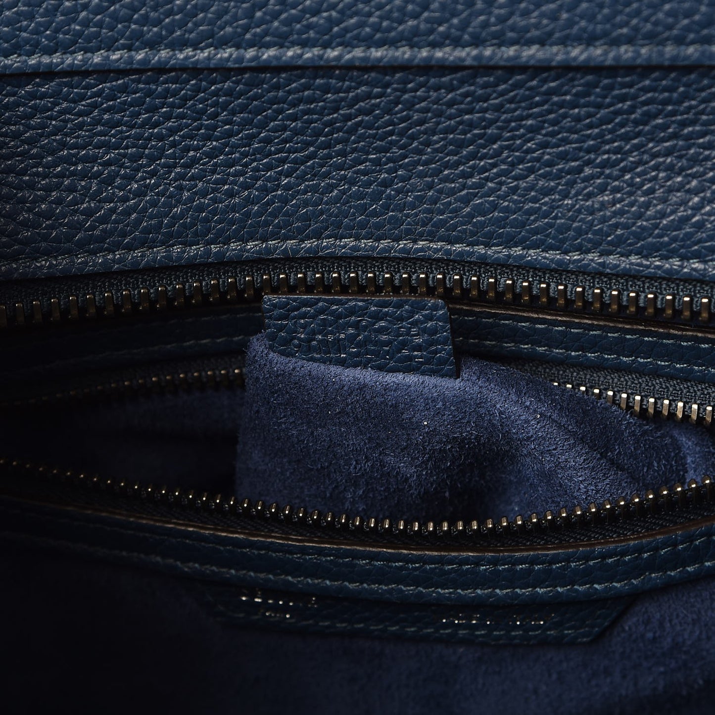 Baby Drummed Calfskin Micro Luggage Petrol