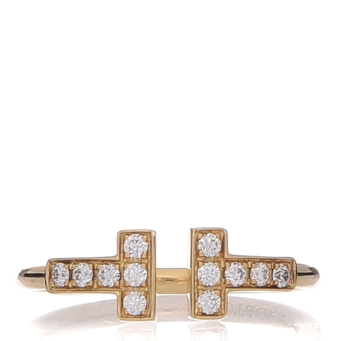 18K Yellow Gold Diamond T Wire Ring 47 4