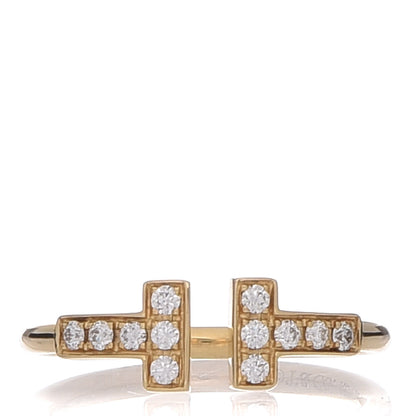 Tiffany 18K Yellow Gold Diamond T Wire Ring 47 4 1 of 4