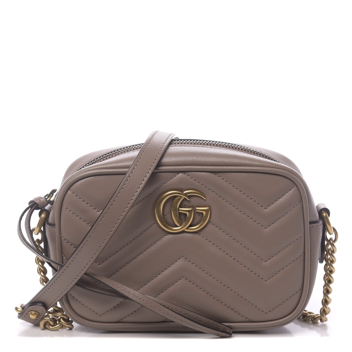 Calfskin Matelasse Mini GG Marmont Chain Shoulder Bag Porcelain Rose