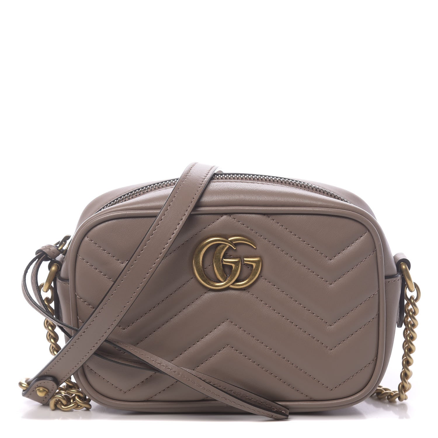 Gucci Calfskin Matelasse Mini GG Marmont Chain Shoulder Bag Porcelain Rose 1 of 12