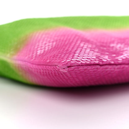 Prada Sequin Ombre Clutch Green Pink 7 of 9