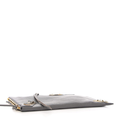Balenciaga Chevre Gold Metallic Edge Hardware Pouch Gris Acier 4 of 10