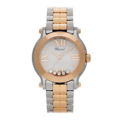 Chopard Stainless Steel 18K Rose Gold 5 Diamond 30mm Happy Sport Automatic Watch 1 of 4