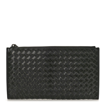 Bottega Veneta Nappa Intrecciato Flat Zip Pouch Black 1 of 8