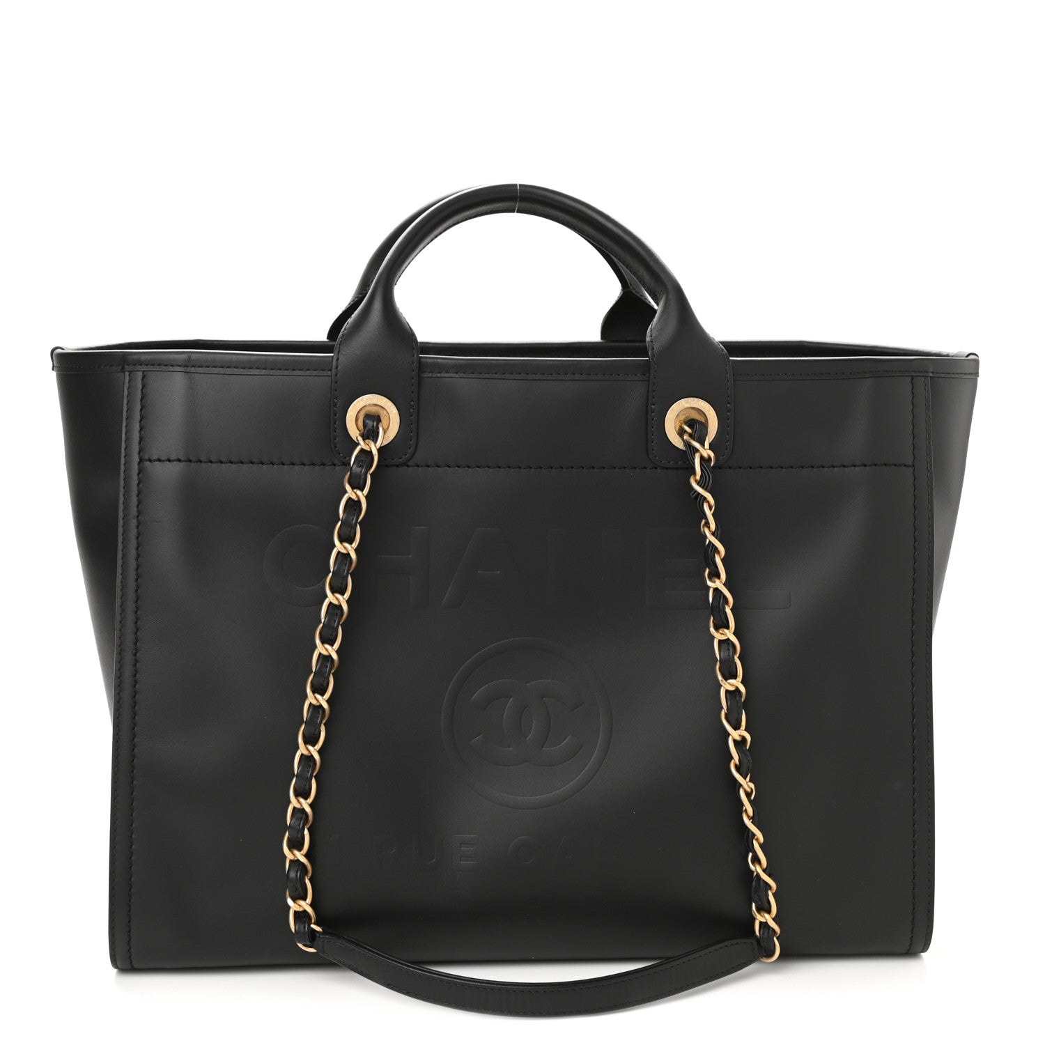 Chanel Calfskin Medium Deauville Tote Black 1 of 10