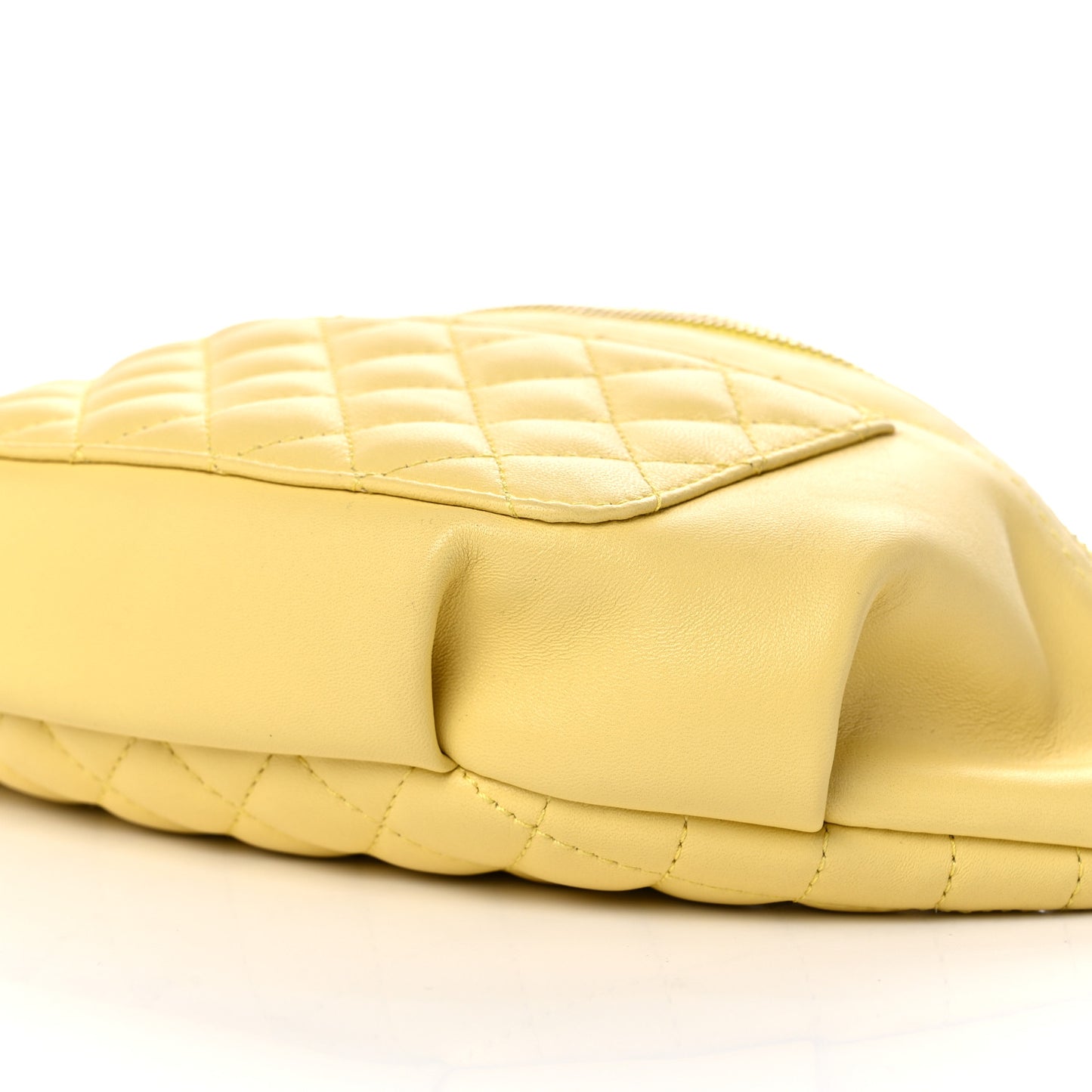 Lambskin Quilted Waist Belt Bag Yellow