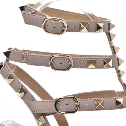 Valentino Garavani Patent Nappa Rockstud Ankle Strap 65mm Pumps 35.5 Poudre 10 of 13