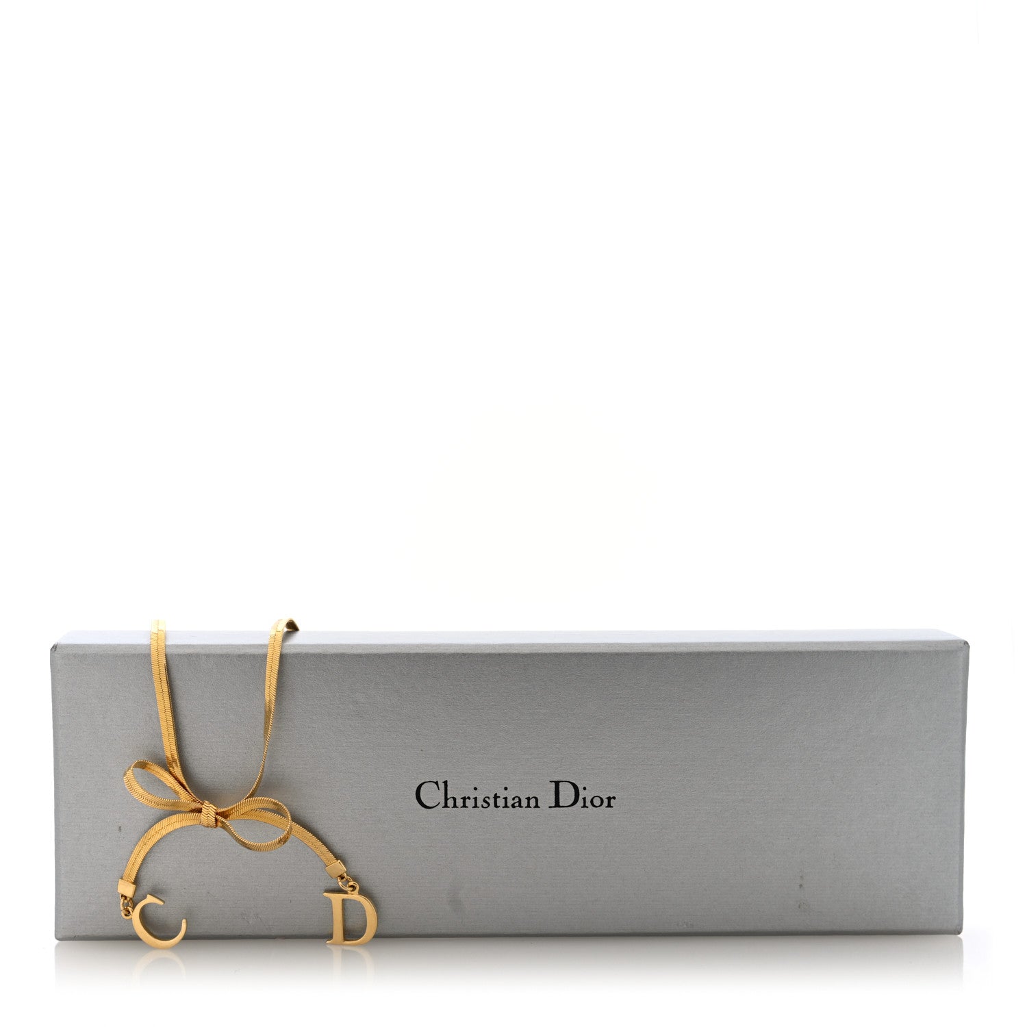 Christian Dior Bow CD Necklace Gold 5 of 5
