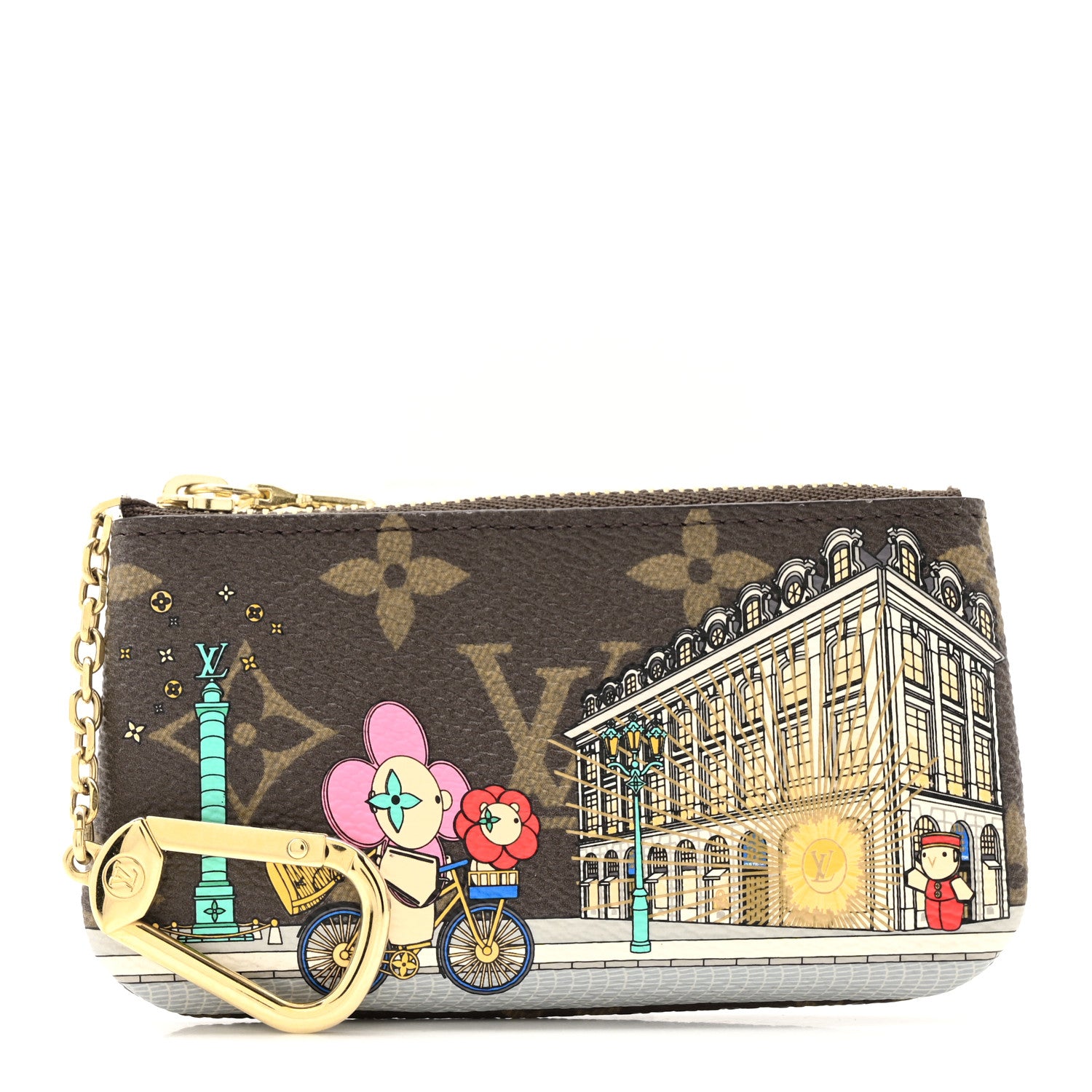 Louis Vuitton Monogram 2022 Christmas Animation Paris Key Pouch Pink 1 of 9