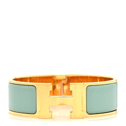 Hermes Enamel Wide Clic Clac H Bracelet GM Lagon 1 of 5