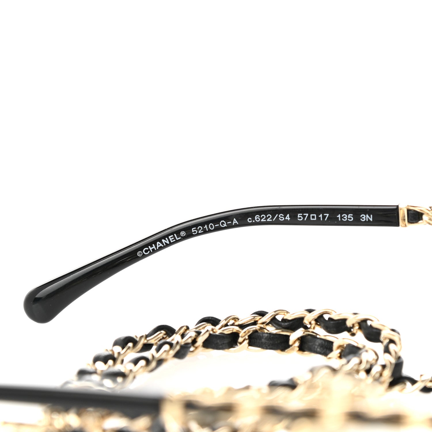 Chanel Acetate Lambskin Chain Square Sunglasses 5210-Q-A Black 6 of 11