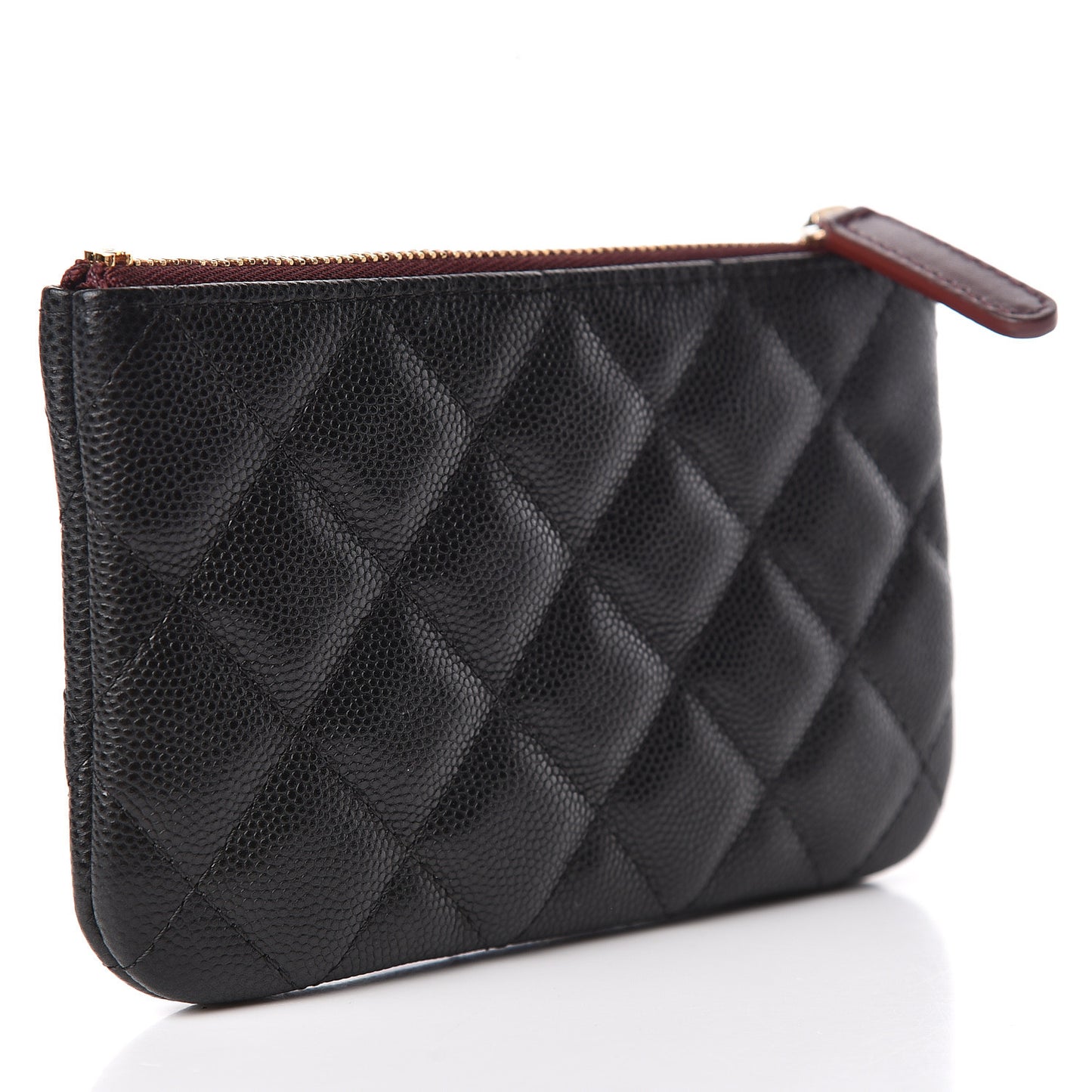 Caviar Quilted Small Cosmetic Case Black
