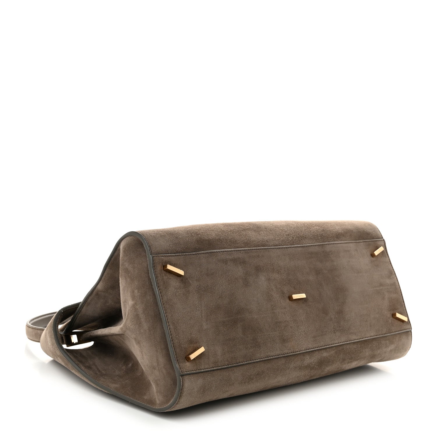 Salvatore Ferragamo Suede Large Hug Soft Shoulder Bag Concrete 4 of 10