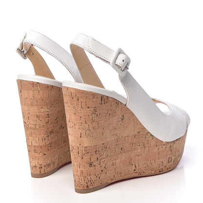 Christian Louboutin Nappa Cork Reine De Liege 120 Wedges 37 White Natural 4 of 15