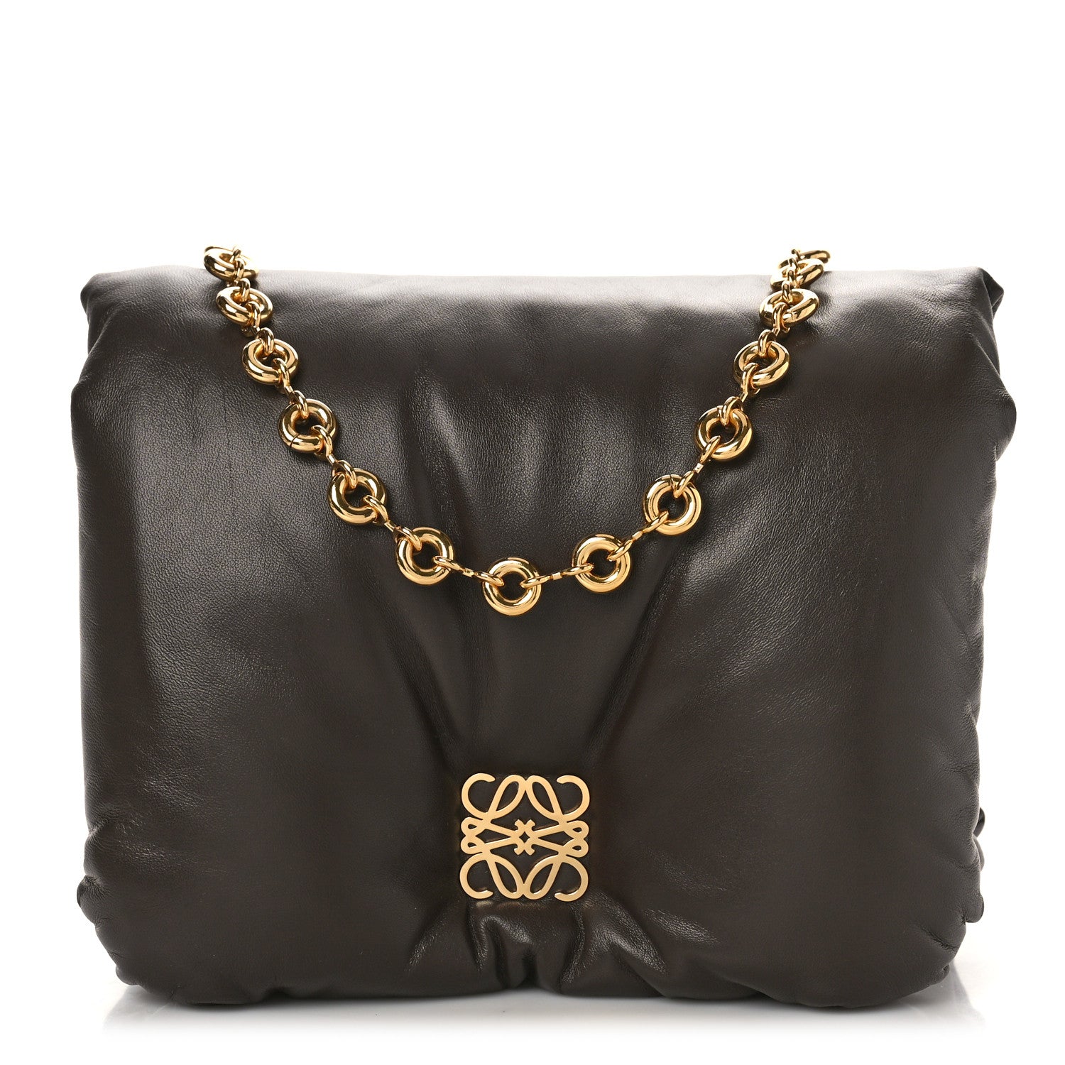 Loewe Lambskin Goya Puffer Bag Dark Chocolate 1 of 9