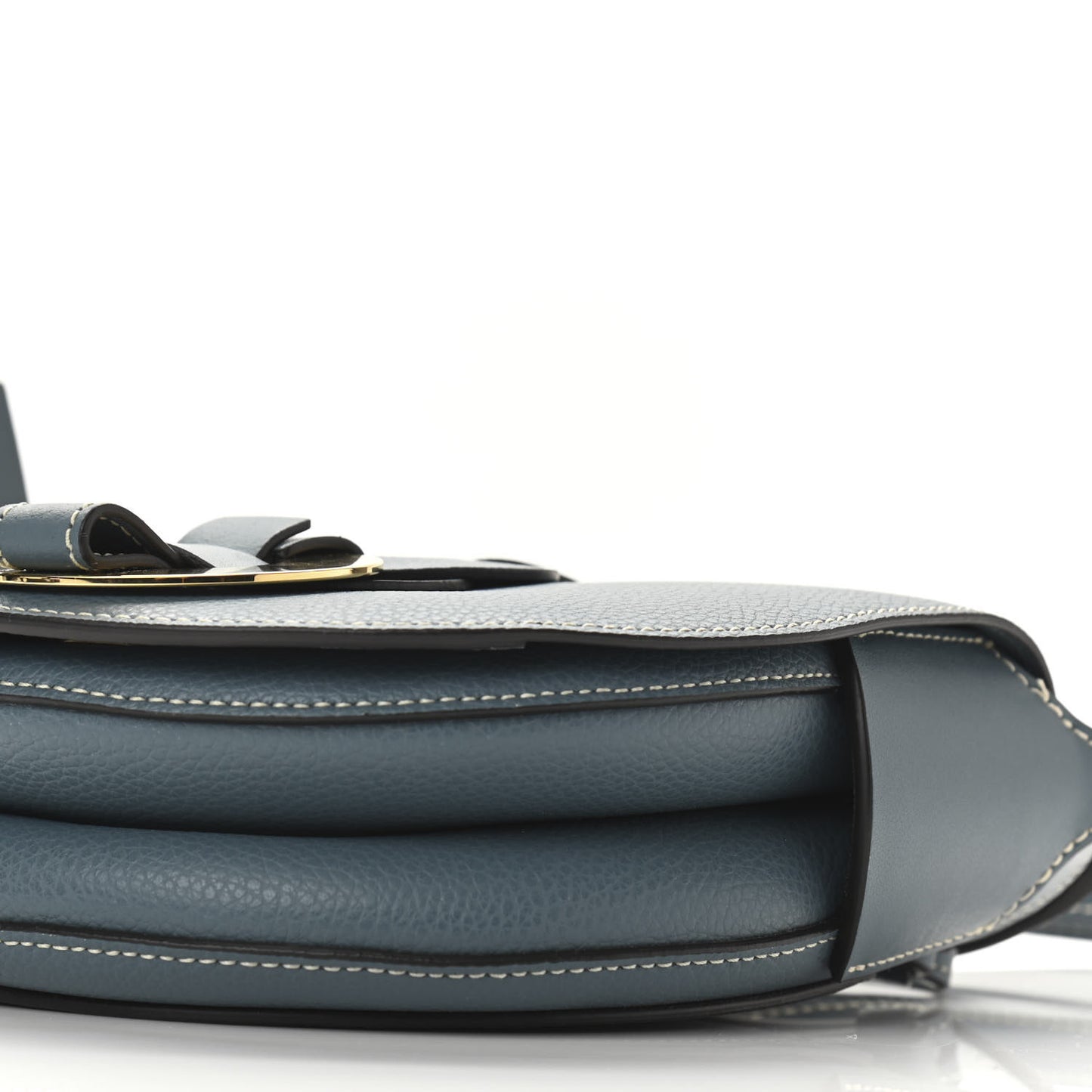 Grained Calfskin Small Darryl Saddle Crossbody Bag Mirage Blue