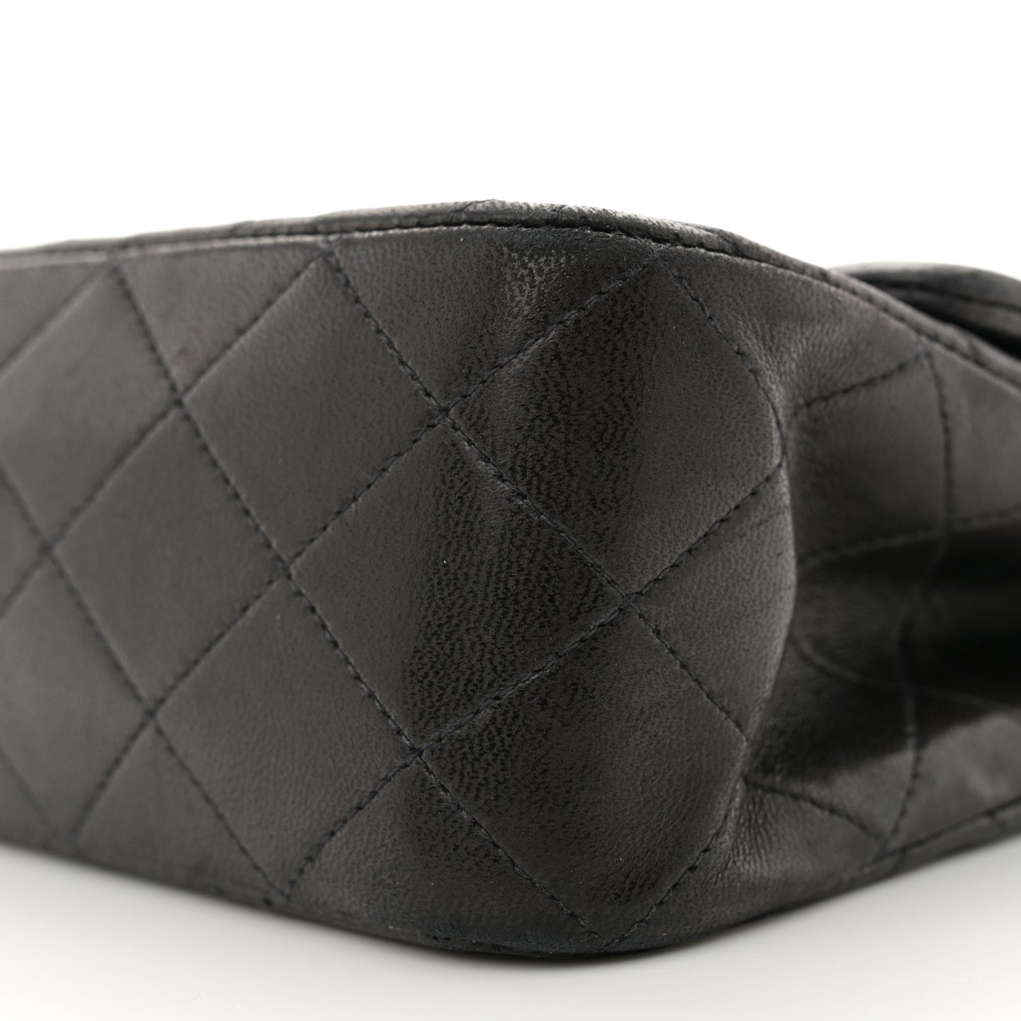 Lambskin Quilted Medium Double Flap Black