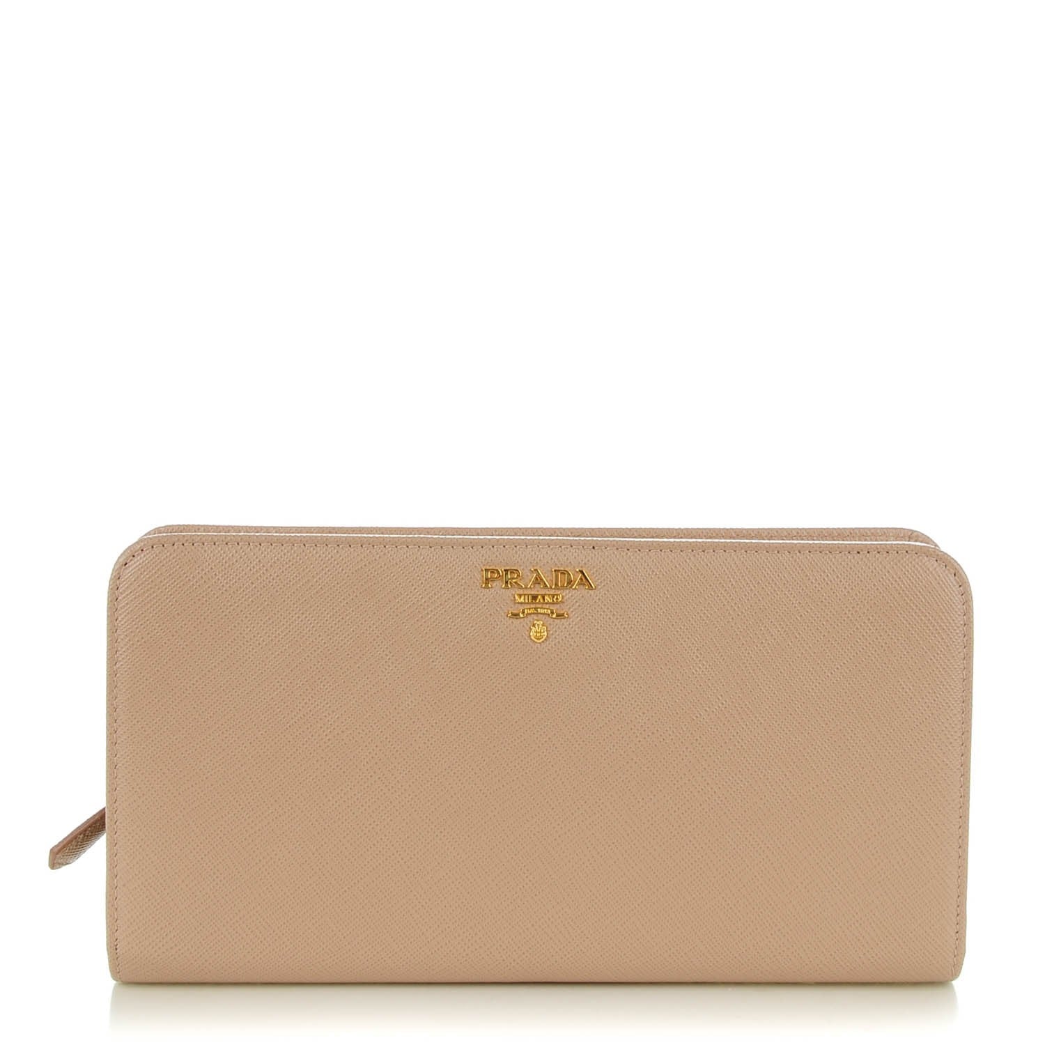 Prada Saffiano Metal Double Snap Travel Wallet Cammeo 1 of 7