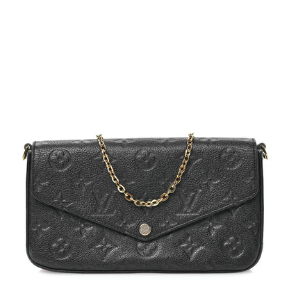 Louis Vuitton Empreinte Pochette Felicie Chain Wallet Black 1 of 11