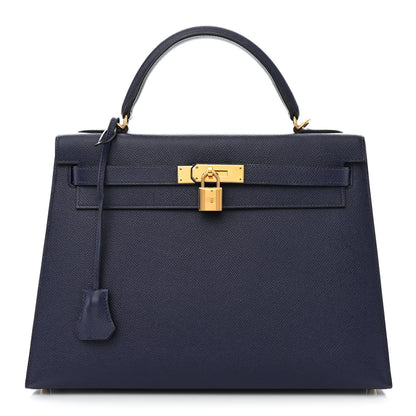 Hermes Epsom Kelly Sellier 32 Bleu Saphir 1 of 10