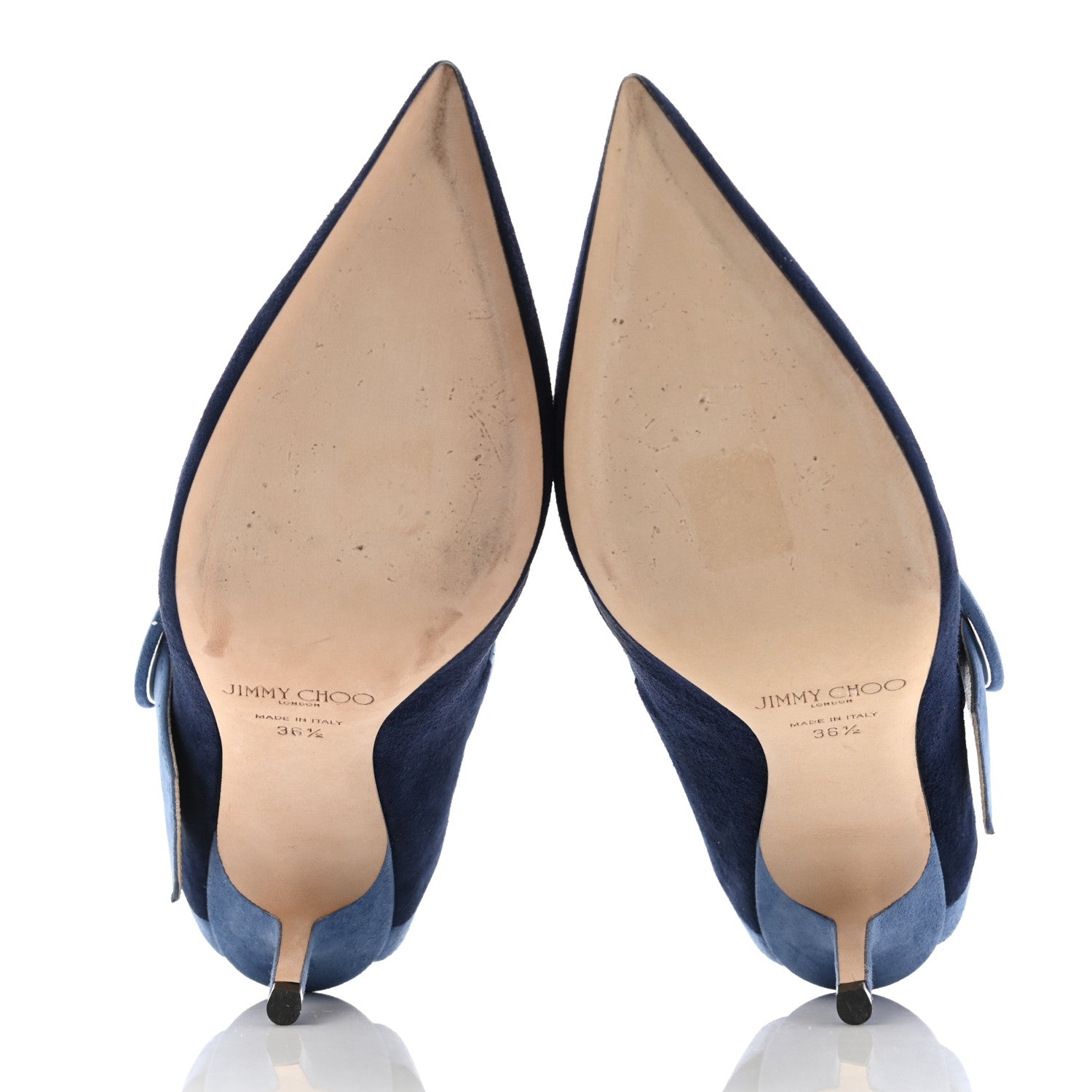 Jimmy Choo Suede Hendrix 85 Mule Pumps 36.5 Stone Blue 5 of 6