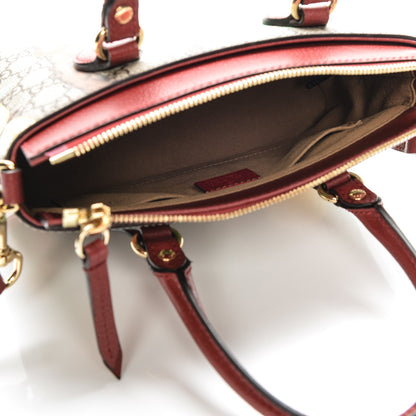 Gucci GG Supreme Monogram Tian Mini Zip Top Tote Beige Multicolor Red 5 of 7