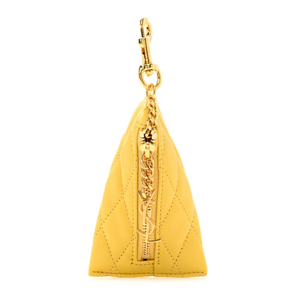 Saint Laurent Quilted Lambskin Berlingo Bag Charm Sunflower 1 of 4