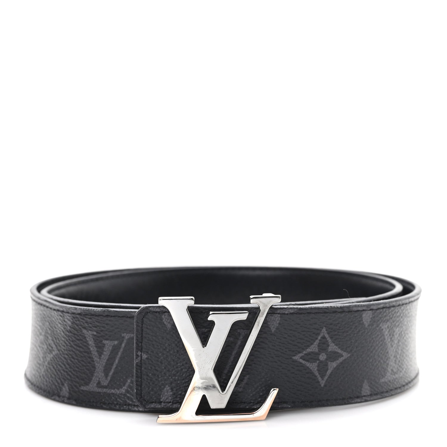 Louis Vuitton Monogram Eclipse Taigarama 40mm LV Initiales Reversible Belt 95 38 95 38 Black 1 of 7