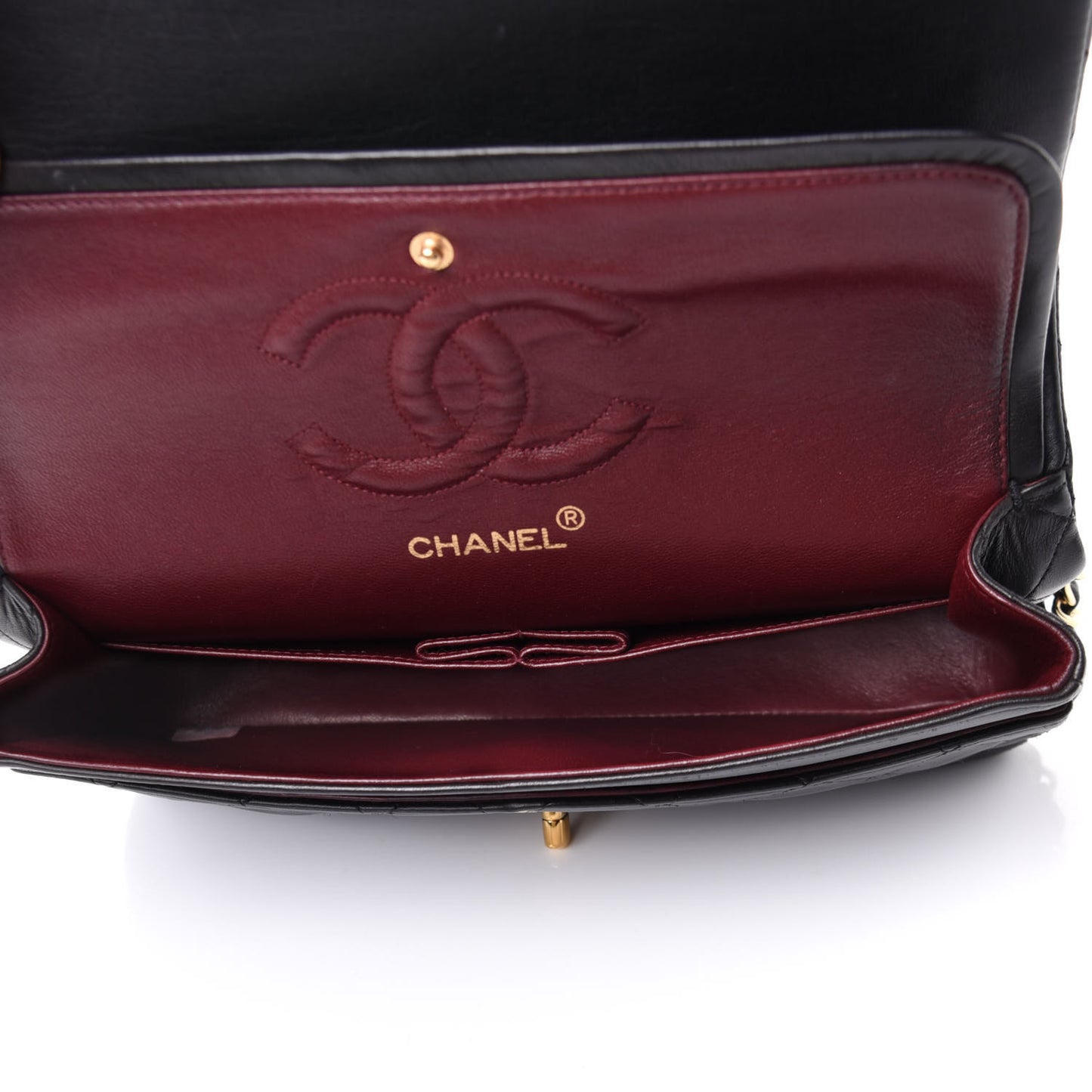 Lambskin Quilted Double Flap Black