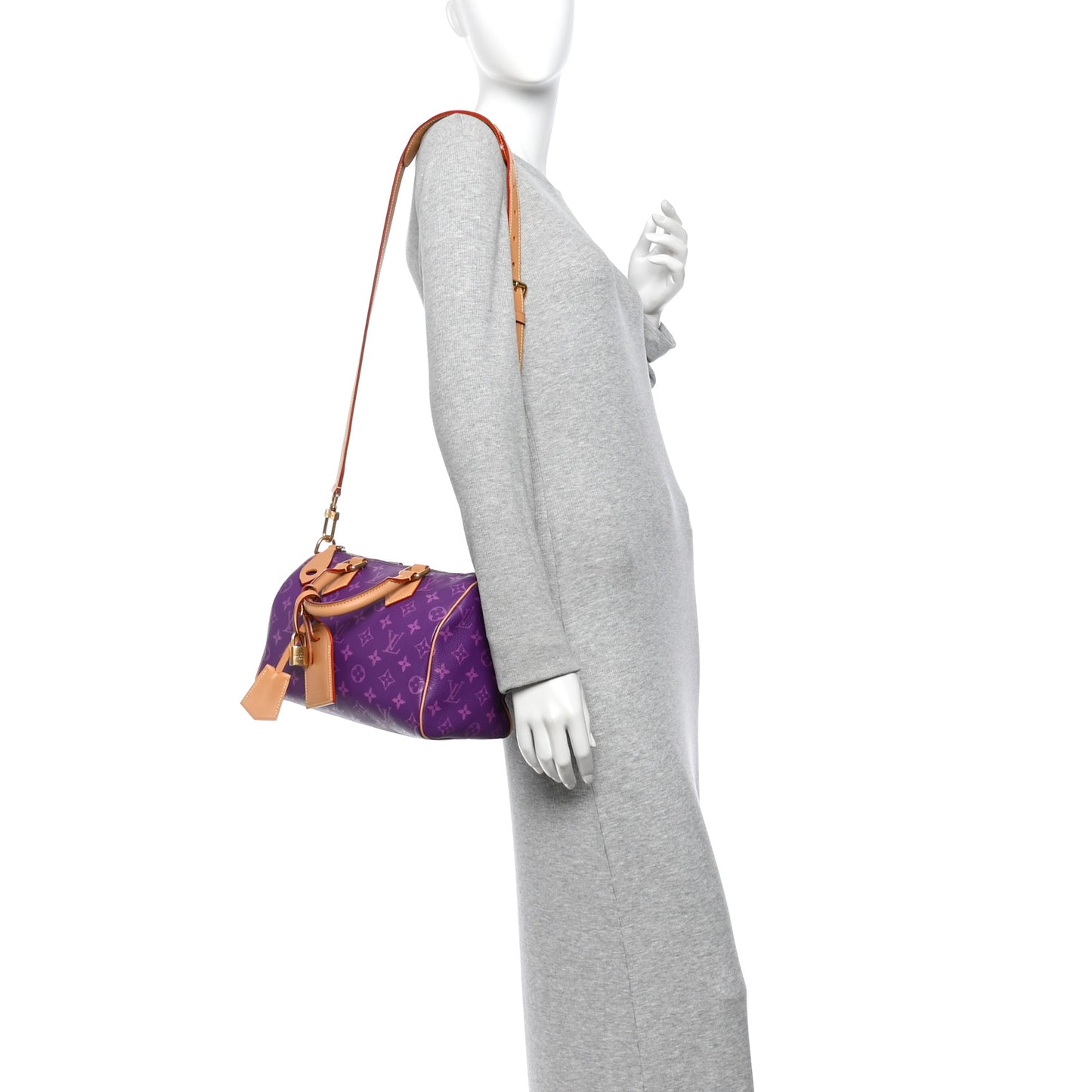 Calfskin Monogram Speedy P9 Bandouliere 25 Lotus Purple