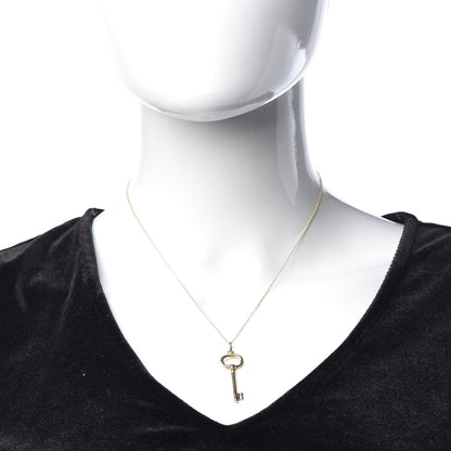 Tiffany 18K Yellow Gold Small Oval Key Pendant Necklace 2 of 7