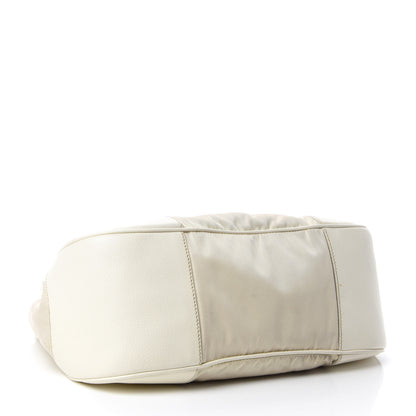 Prada Nylon Tessuto Vitello Daino Pushlock Tote Lavanda Bianco 4 of 13