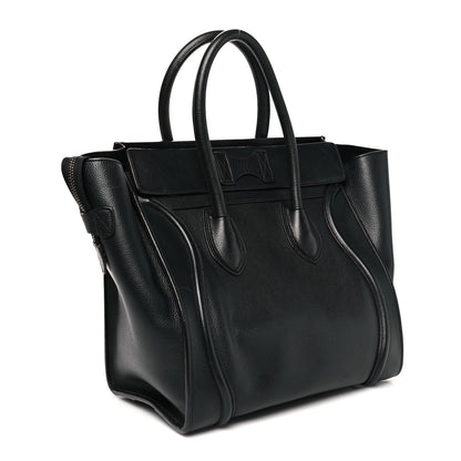 Celine Drummed Calfskin Mini Luggage Black 3 of 10