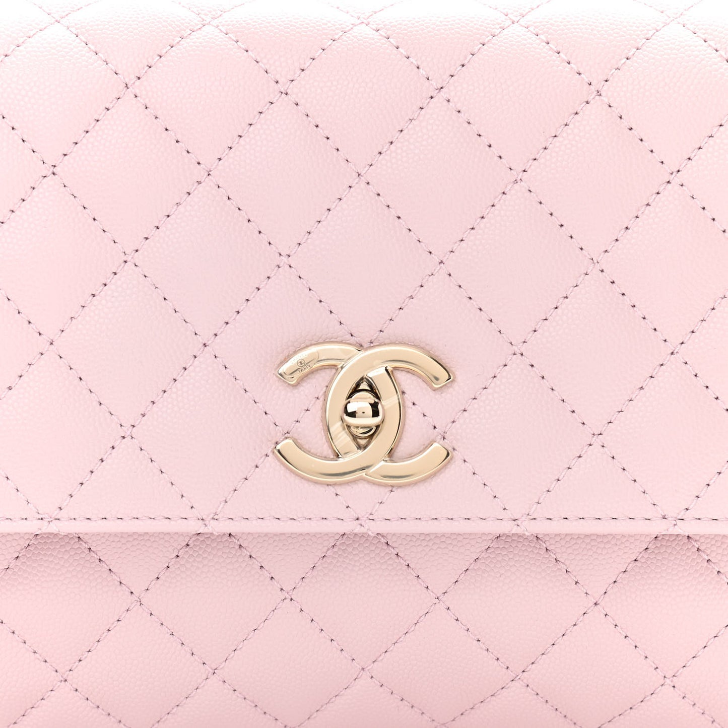 Caviar Quilted Small Coco Handle Flap Light Pink
