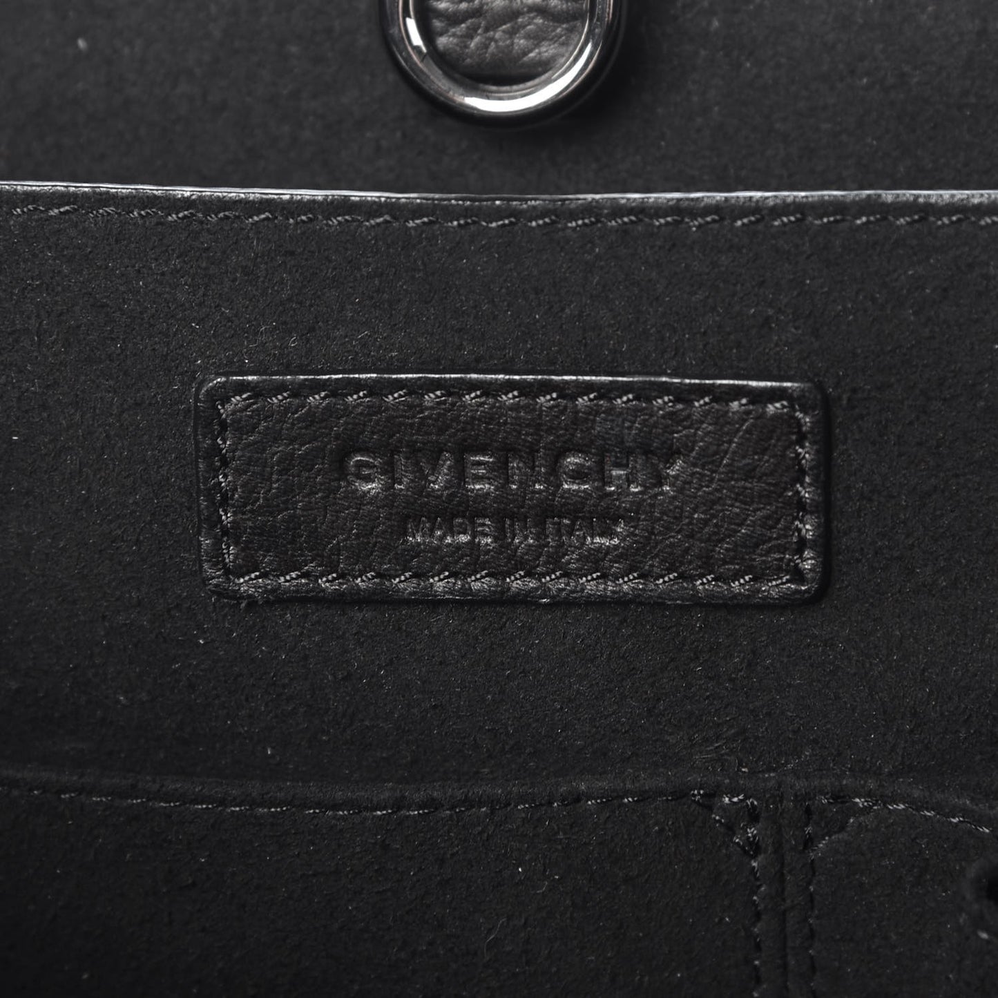 Grained Calfskin Medium Shark Lock Satchel Black