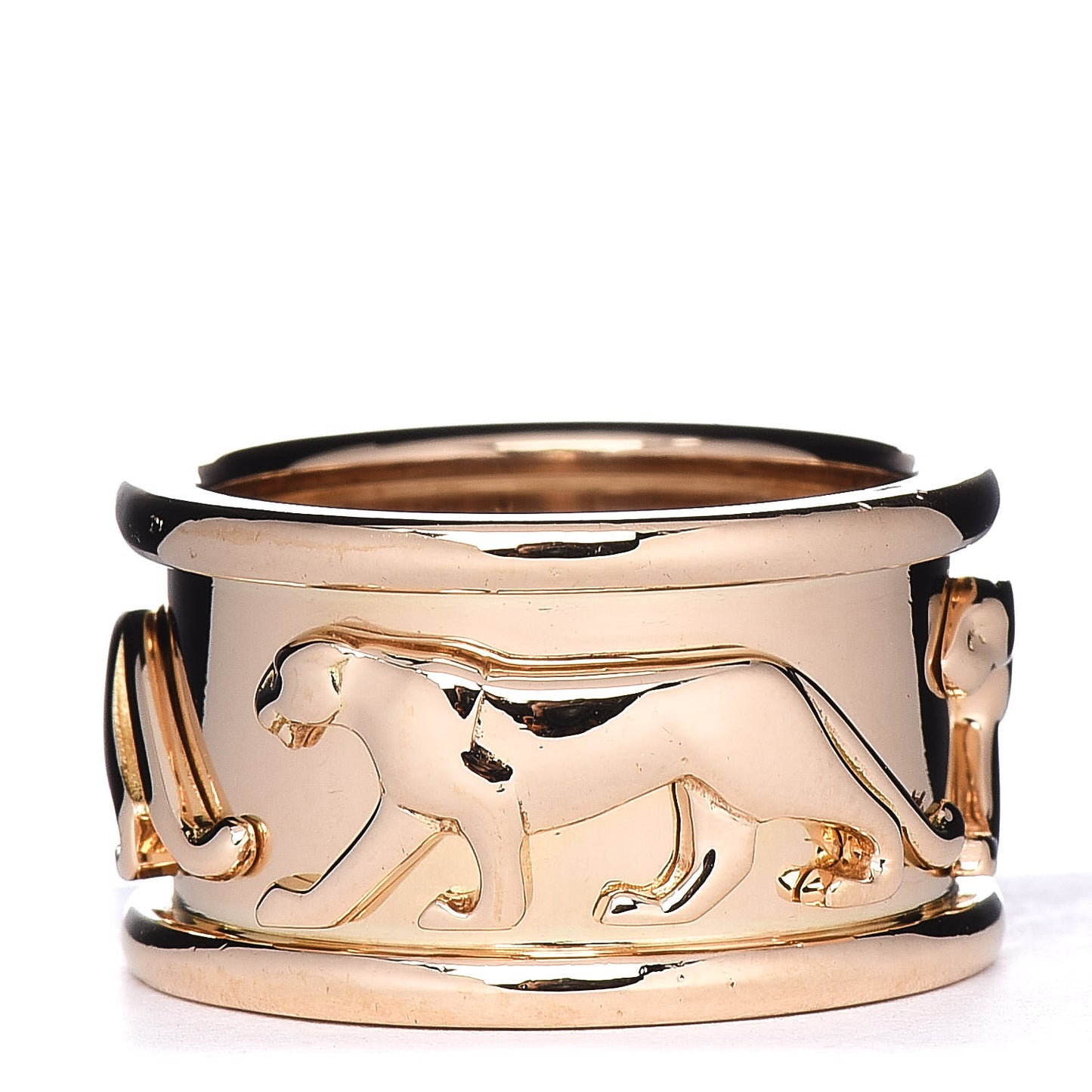 18K Yellow Gold Panthere Band Ring 53 6.25