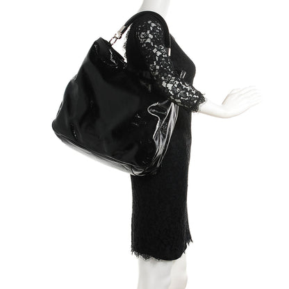 Saint Laurent Textured Patent Large Roady Hobo Black 2 of 7